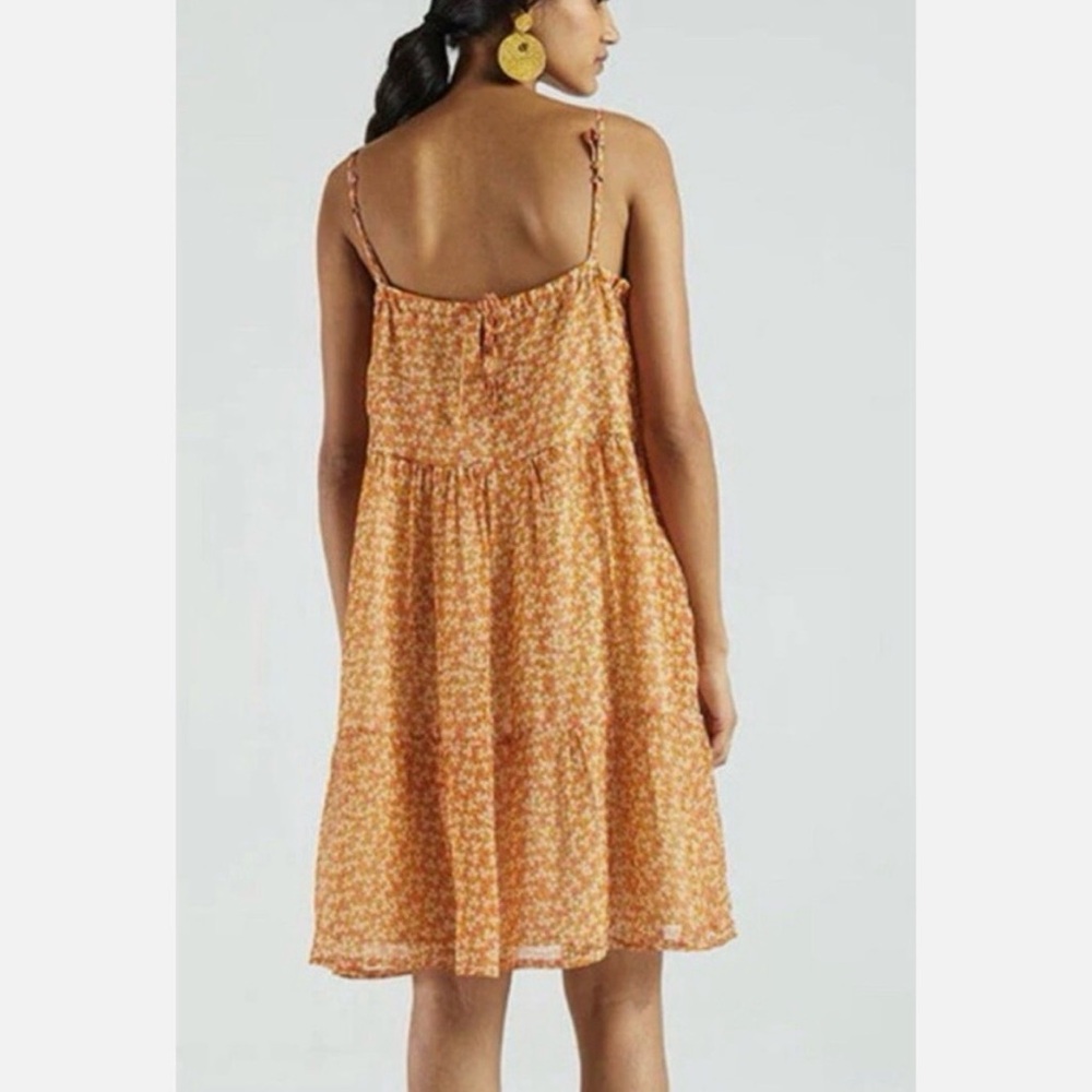 Madewell X Reistor Floral Orange Cami Dress - Picture 3 of 7